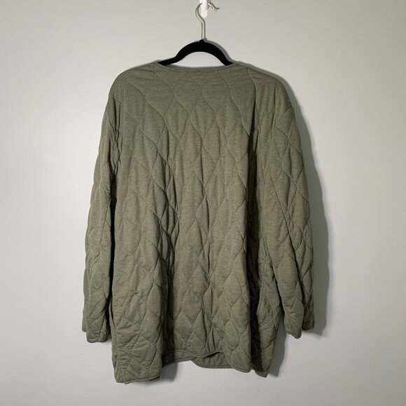 NEW Jones & Co olive green quilted snap button long sleeve jacket - Picture 7 of 10